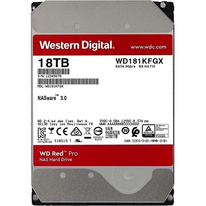картинка Жесткий диск для NAS систем HDD 18Tb Western Digital Red PRO SATA3 (WD181KFGX) от магазина itmag.kz