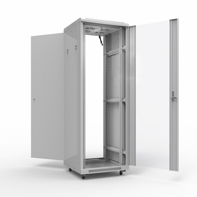 Шкаф серверный ZPAS IT 42U стеклянная передняя дверь задняя металлическая (W-IT-426060-69AA-2-161-FB) фото
