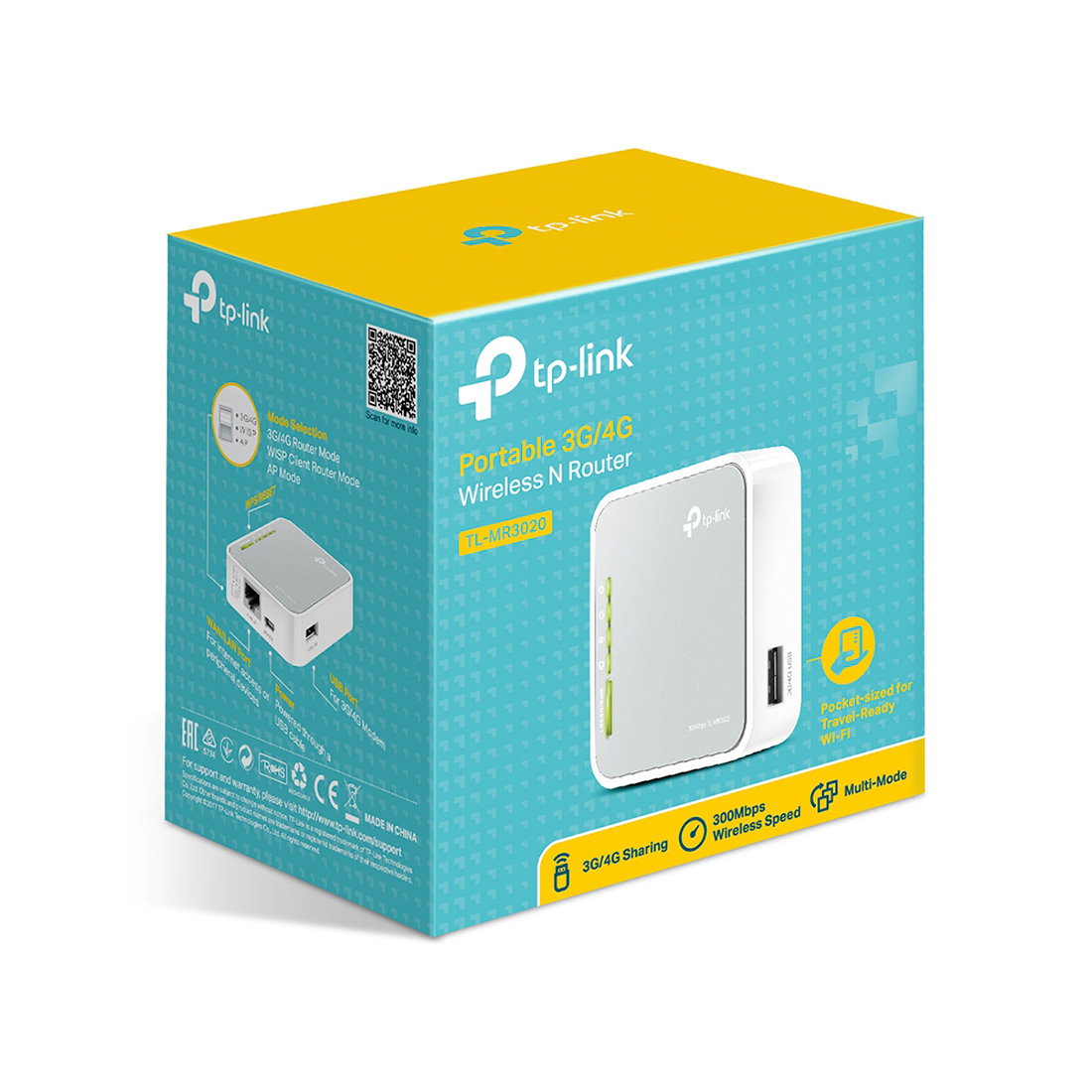 Маршрутизатор 3G/4G Портативный  TP-Link TL-MR3020 (TL-MR3020) фото