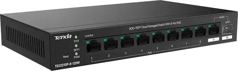 PoE-коммутатор Tenda TEG2210P-8-120W (TEG2210P-8-120W) фото