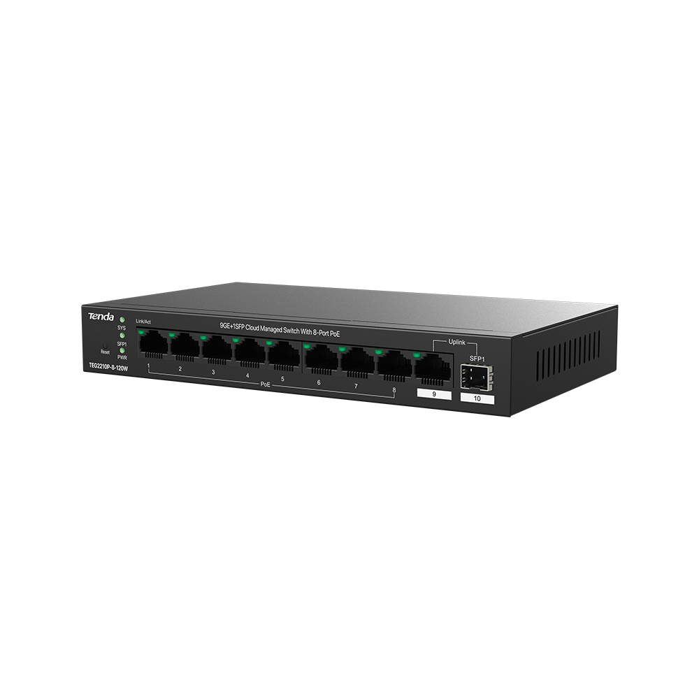 PoE-коммутатор Tenda TEG2210P-8-120W (TEG2210P-8-120W) фото