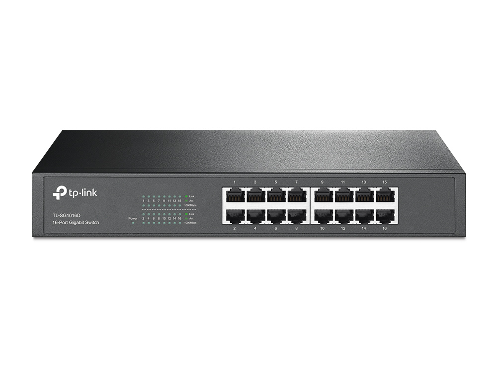 Коммутатор GbE 16-портовый Tp-Link TL-SG1016D  (TL-SG1016D(UN)) фото