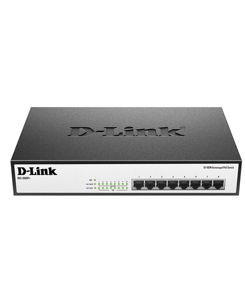 картинка D-Link DES-1008P+/A1A Неуправляемый коммутатор с 8 портами 10/100Base-TX с поддержкой PoE от магазина itmag.kz