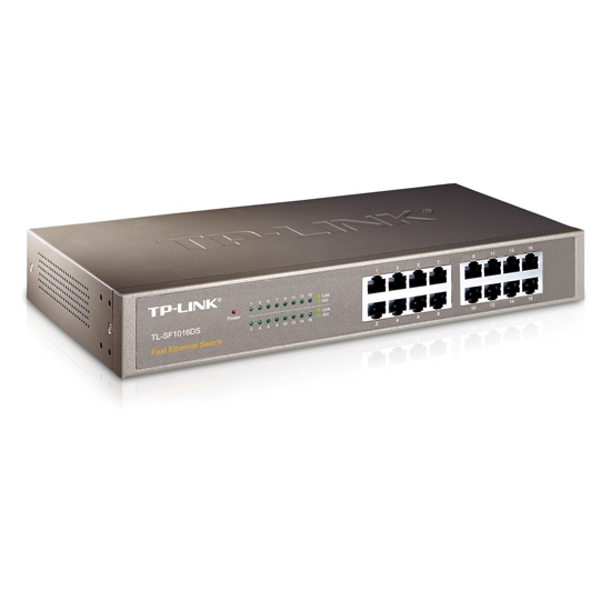 картинка TP-Link TL-SF1016DS 16-портовый Fast Ethernet настольный/монтируемый в стойку коммутатор от магазина itmag.kz