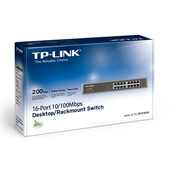 картинка TP-Link TL-SF1016DS 16-портовый Fast Ethernet настольный/монтируемый в стойку коммутатор от магазина itmag.kz