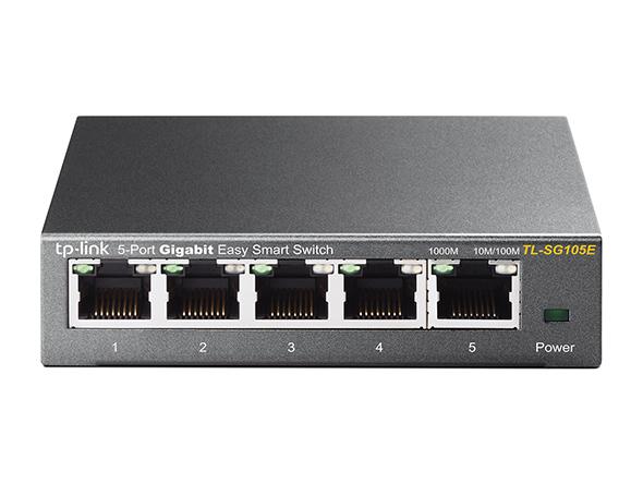 картинка Коммутатор Easy Smart GbE  5-портовый Tp-Link TL-SG105E <5 10/100/1000Mbps RJ45 ports, 16KB Jumbo frame, MTU/Port/Tag VLAN, IGMP Snooping, Link Aggregation, Port Mirroring, QoS> от магазина itmag.kz
