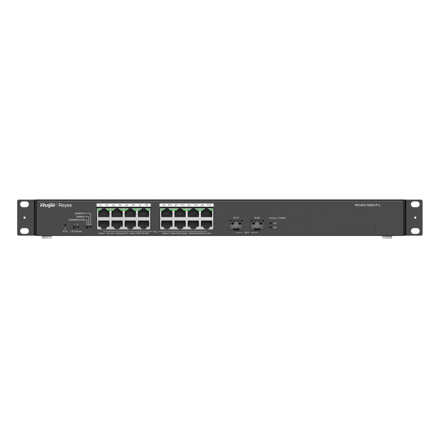 Коммутатор PoE Reyee RG-ES118GS-P-L (RG-ES118GS-P-L) фото
