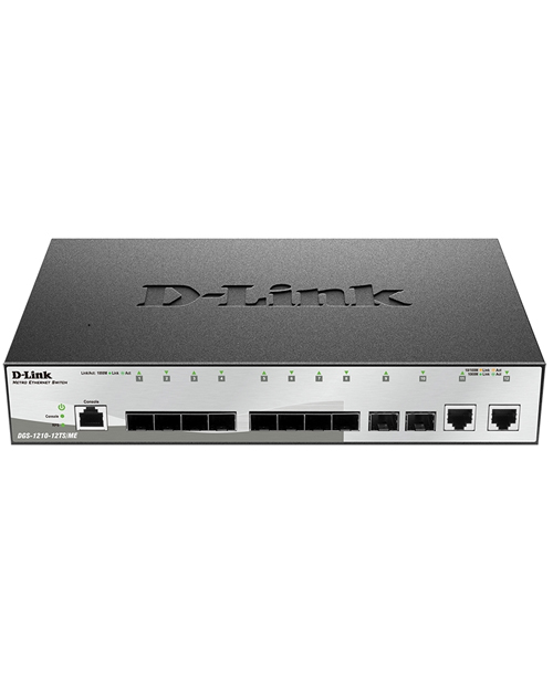 картинка D-Link DGS-1210-12TS/ME Упра-ый комм-ор 2 уровня 10 портов 1000Base-X SFP и 2 порта 1000Мб от магазина itmag.kz