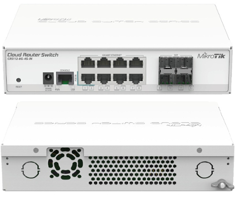картинка Сетевой коммутатор MikroTik CRS112-8G-4S-IN 8xGigabit LAN, 4xSFP, Router OS L5, desktop case от магазина itmag.kz