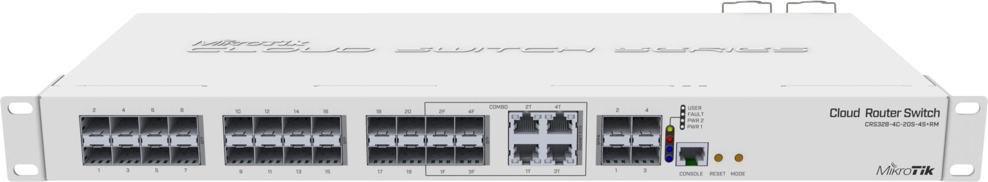 картинка Сетевой коммутатор MikroTik CRS328-4C-20S-4S+RM  Cloud Router Switch,20SFP + 4Combo 1000BASE-T/SFP от магазина itmag.kz