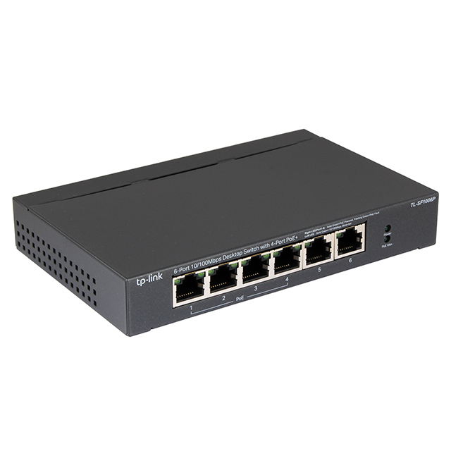 картинка Коммутатор PoE  6-портовый Tp-Link TL-SF1006P <6-port 10/100M (Порт1- Порт4 PoE IEEE 802.3af/at), бюджет мощности PoE 67W, дальность передачи данных и питания в режиме расширения — до 250 м> от магазина itmag.kz
