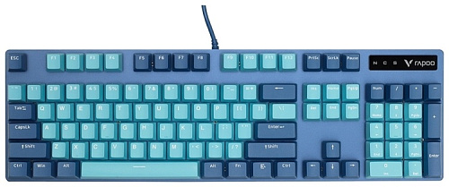 Клавиатура Rapoo V500Pro, Gaming, Cyan-Blue, USB, Backlight (19882/12279) фото
