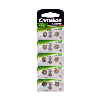Батарейка CAMELION Alkaline AG7-BP10(0%Hg) 10 шт. в блистере (AG7-BP10(0%Hg)) фото анонса каталога