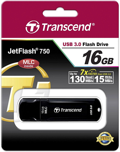 USB Флеш 16GB 3.0 Transcend TS16GJF750K черный (TS16GJF750K) фото
