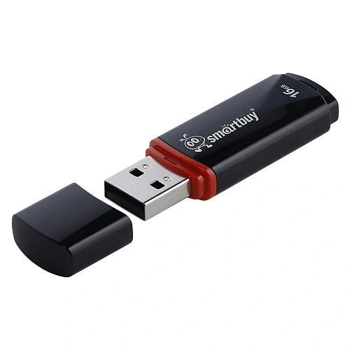 USB-накопитель, SmartBuy, Crown, SB16GBCRW-K, 16GB, USB 2.0, Черный (SB16GBCRW-K) фото