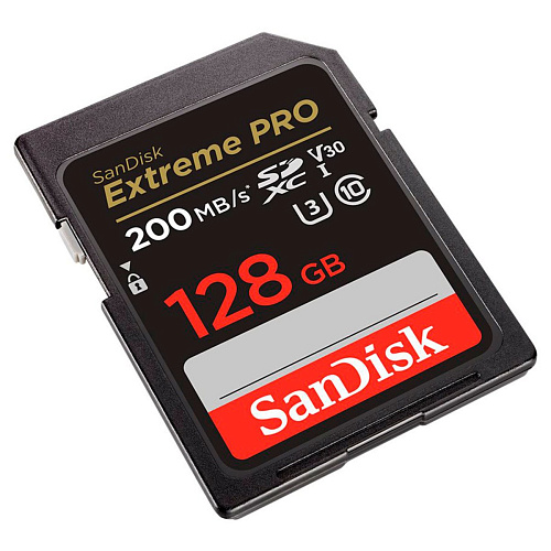 Карта памяти SanDisk 128 ГБ Extreme PRO SDXC UHS-I, V30, U3 (SDSDXXD-128G-GN4IN) фото