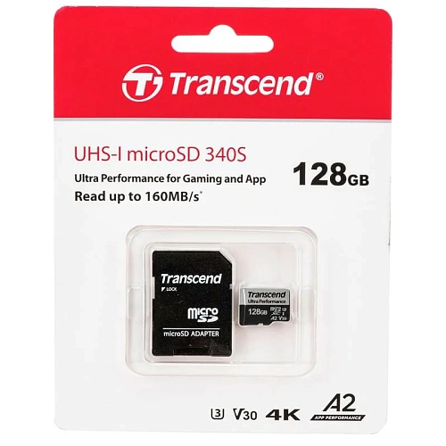 Карта памяти MicroSD 128GB Class 10 U3 Transcend TS128GUSD340S (TS128GUSD340S) фото