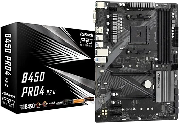 Материнская плата ASRock B450 Pro4 R2.0, AM4,ATX (90-MXBEE0-A0UAYZ) фото анонса каталога