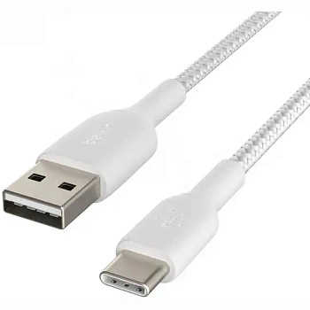 Кабель интерфейсный Belkin BRAIDED white (1m) (CAB002BT1MWH) фото анонса каталога