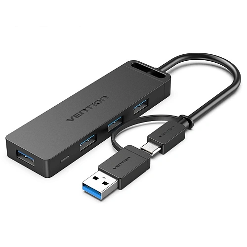 Хаб USB 4-port USB 3.0 Vention CHTBB, Black (CHTBB) фото