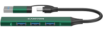 USB-хаб Canyon OnHub 02 4in1 USB-A/C Green (CNS-TDS02GR) фото анонса каталога