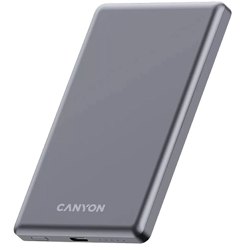 Power Bank CANYON OnPower 505 slim Magnetic 5000 mAh PD20W Dark Grey (CNS-CPB505DG) фото