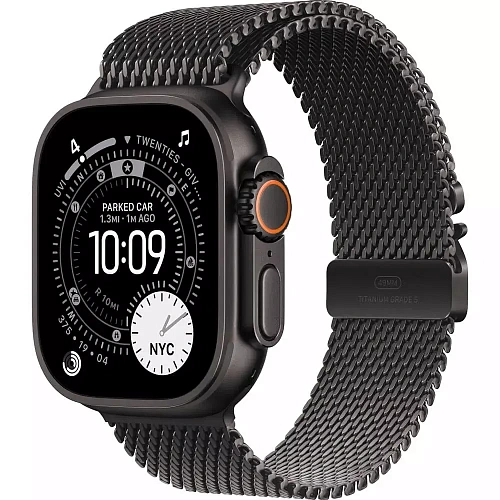 Смарт часы Apple Watch Ultra 3 GPS + Cellular 49mm Black Titanium Case with Black Titanium Milanese Loop - Large (MF1T4QR/A) фото
