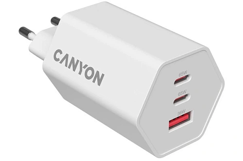 Сетевое зарядное устройство Hexagon 65 White (CND-CHAHEX65W) фото