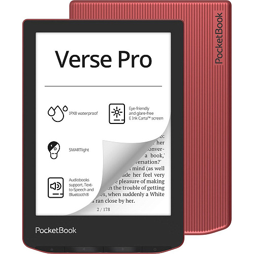 Электронная книга PocketBook PB634-3-CIS красный (PB634-3-CIS) фото