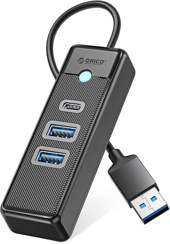 USB хаб 3.0 HUB 2xUSB-A + USB-C, 0.15m (ORICO-PWC2U-U3-015-BK-EP) фото