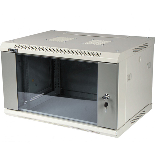 Шкаф настенный серии Pro, 18U 600x600, стеклянная дверь (TWT-CBWPG-18U-6x6-GY) фото
