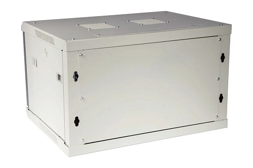 Шкаф настенный серии Pro, 6U 600x450, металлическая дверь (TWT-CBWPM-6U-6x4-GY) фото