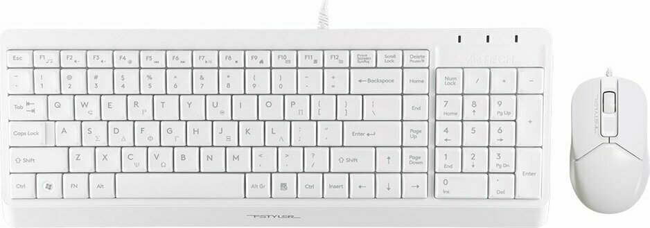 картинка Клавиатура A4Tech Fstyler F1512S, White, Wired, Multimedia, 1200dpi, USB + мышь от магазина itmag.kz