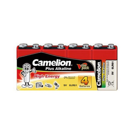картинка Батарейка CAMELION Plus Alkaline 6LR61-SP4 от магазина itmag.kz