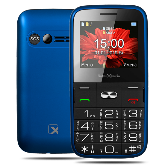 картинка Мобильный телефон Texet TM-B227 синий от магазина itmag.kz