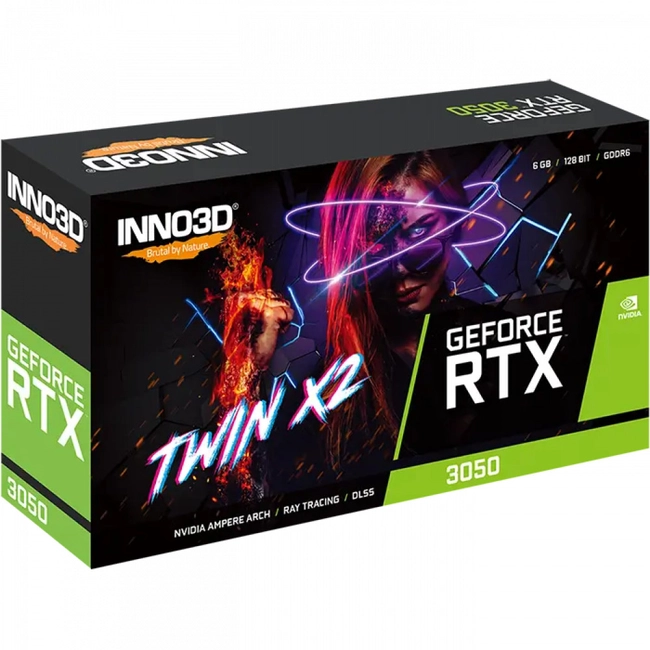 картинка Видеокарта Inno3D GeForce RTX3050 TWIN X2 (N30502-06D6-1711VA60) от магазина itmag.kz