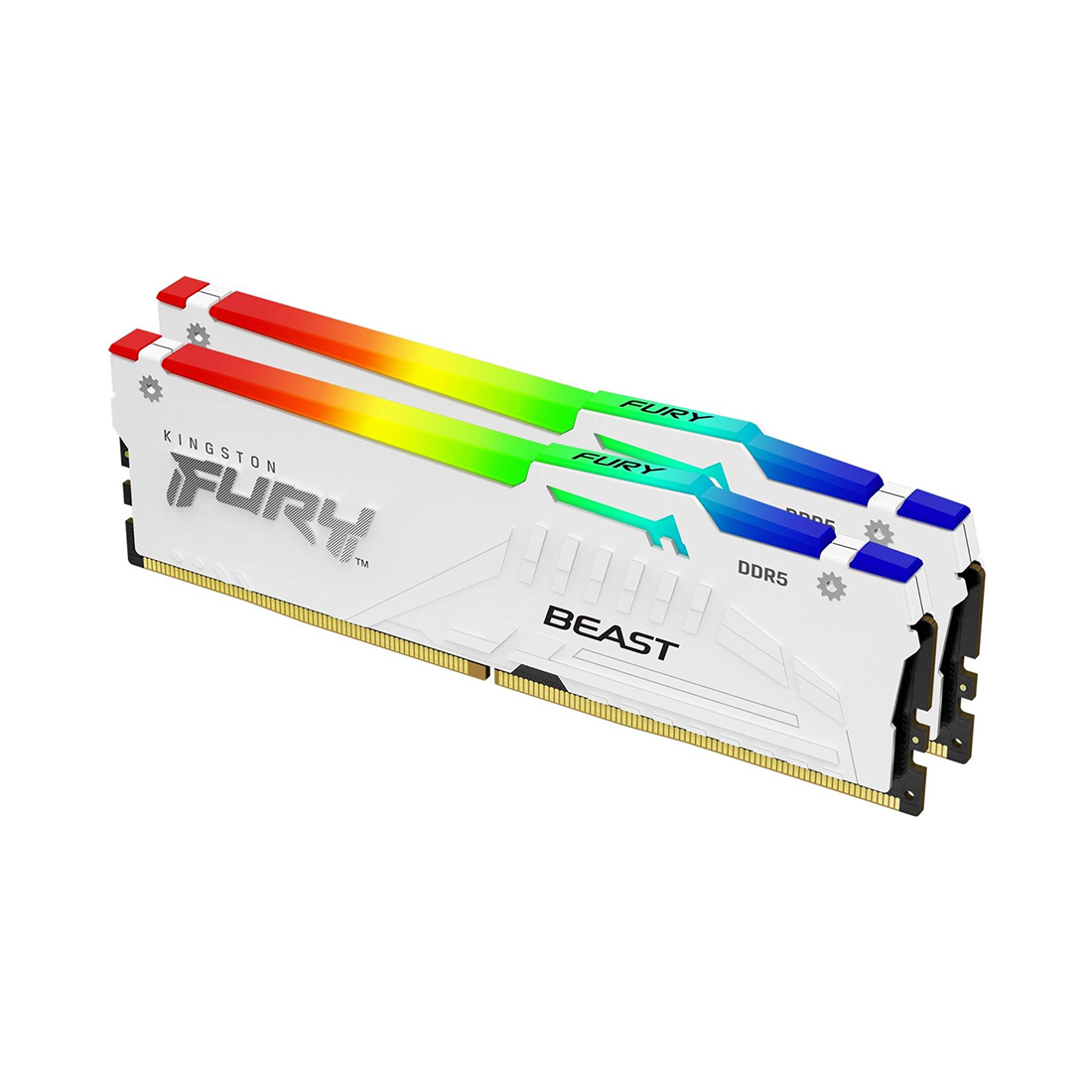 картинка Комплект модулей памяти Kingston FURY Beast White RGB EXPO KF552C36BWEAK2-32 DDR5 32GB (Kit 2x16GB) от магазина itmag.kz