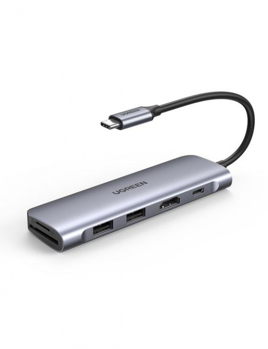 картинка Конвертер Ugreen CM195 USB-C To HDMI+2*USB 3.0 A+SD/TF+PD Converter, 70411 от магазина itmag.kz