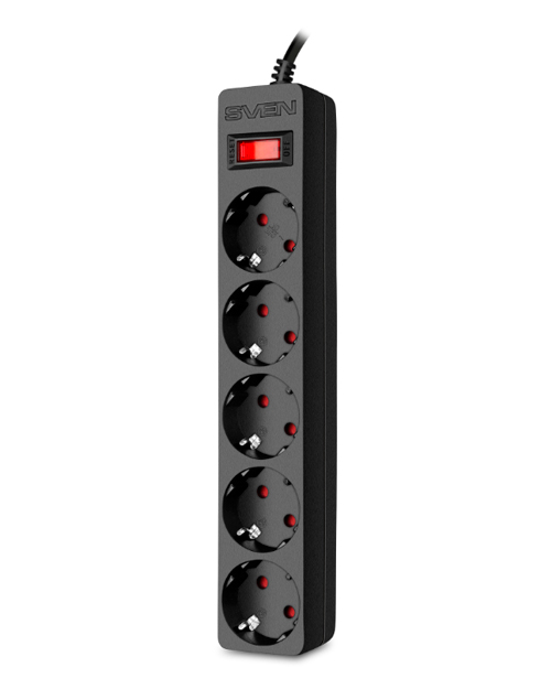 картинка Сетевой фильтр Surge Protector SF-05E 5,0 m, (5 sockets) black от магазина itmag.kz