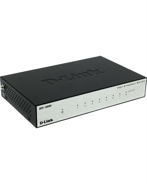 картинка D-Link DES-1008D/L2B Неуправляемый коммутатор 8 портов 10 / 100 Мбит / сек от магазина itmag.kz